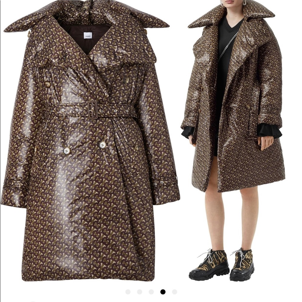 NWT Burberry Monogram Print Down Trench Coat